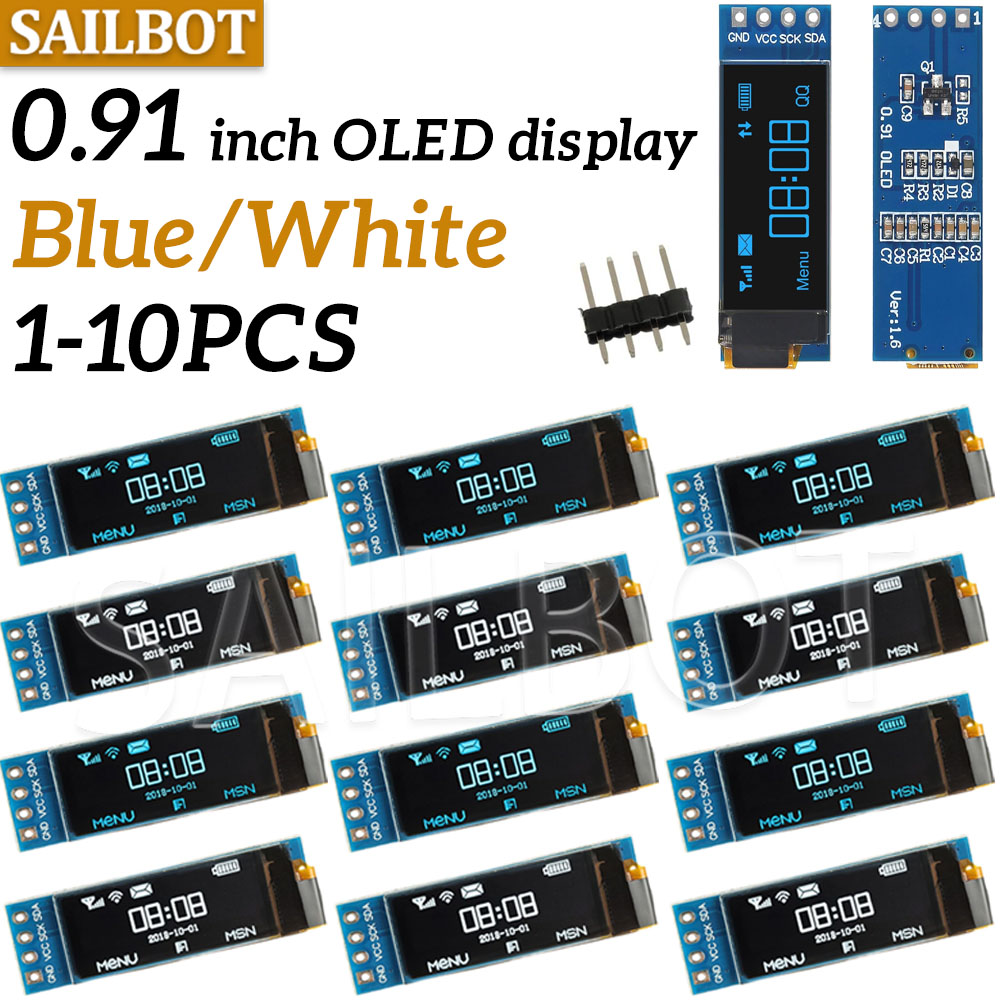 Ssd1306 - 1-10 peças módulo oled de 0.91
