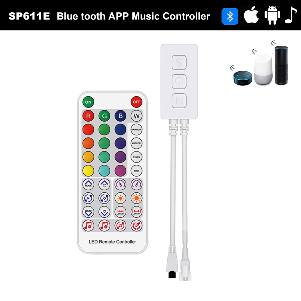 DC5-24V sp611e bluetooth app e - Ws2812B avaliação e preço